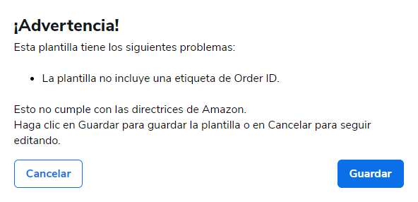 advertencia por incumplimiento de políticas