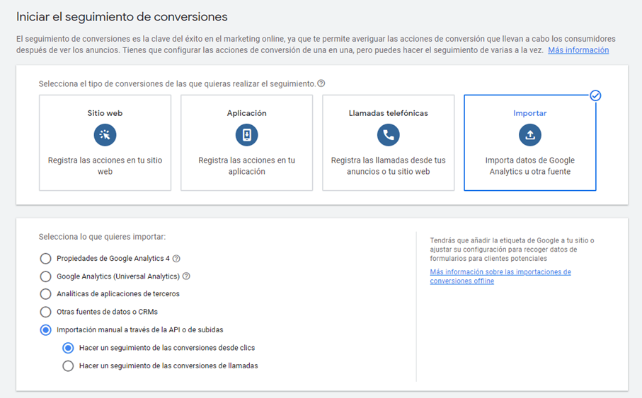 importar conversiones offline para generar leads cualificados