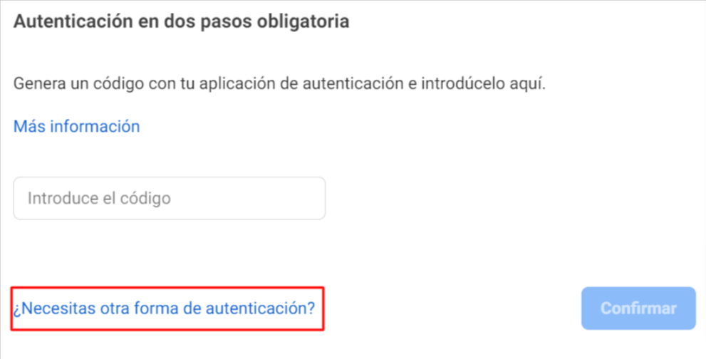 Error en la verificación en dos pasos de Facebook