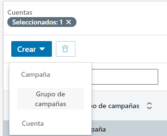 Creación de grupo de campañas - LinkedIn Ads 