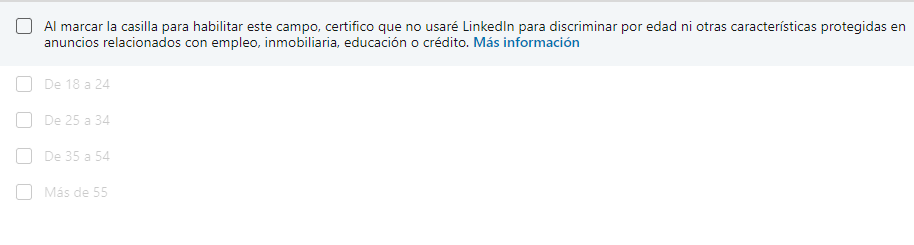 Segmentación demográfica - LinkedIn Ads