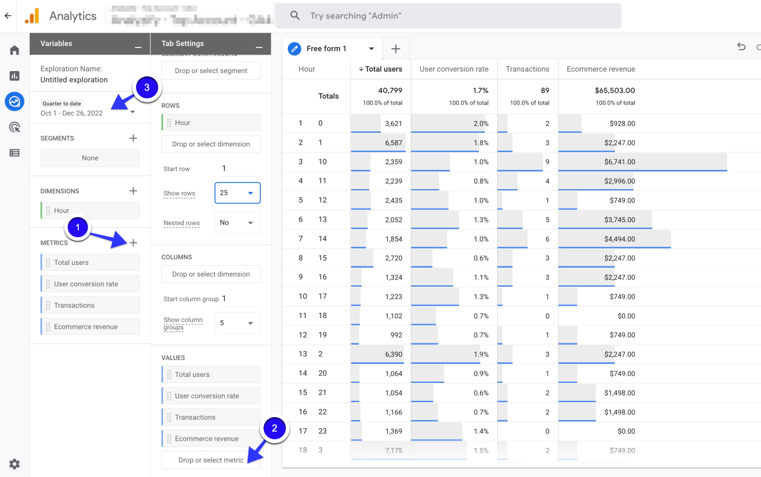 Add and compare the metrics