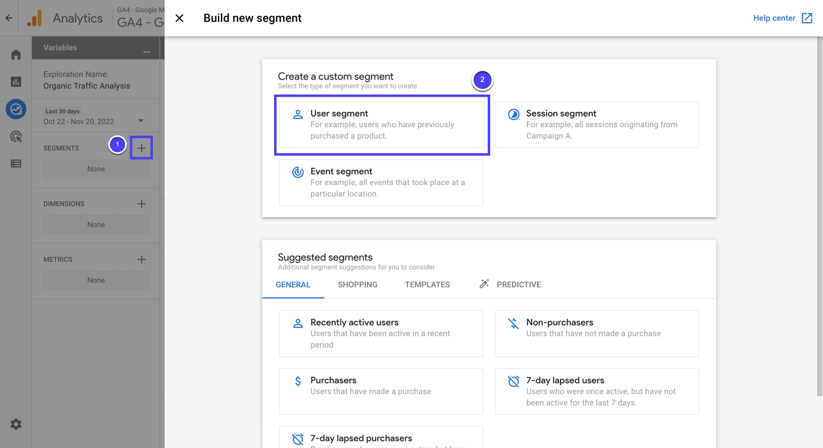 Create a custom segment